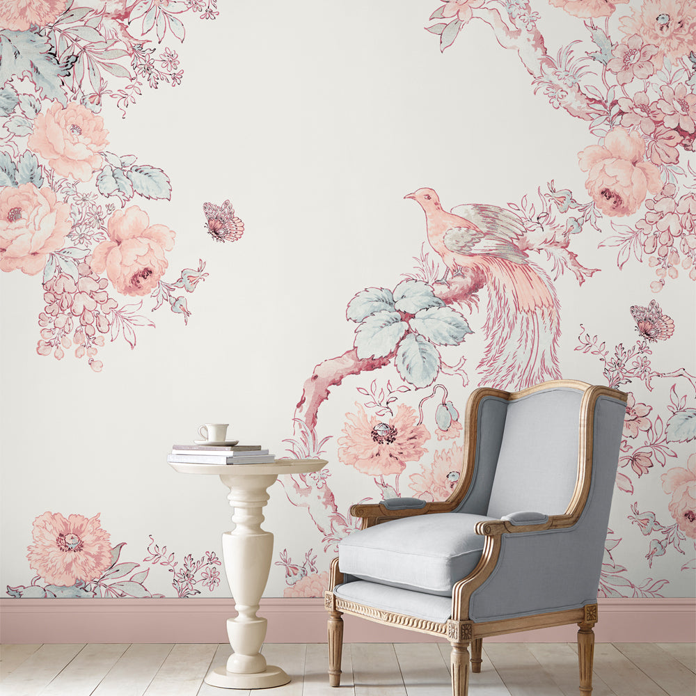Laura Ashley Birtle Fotobehang - Bloemen - 280x300cm - Roze