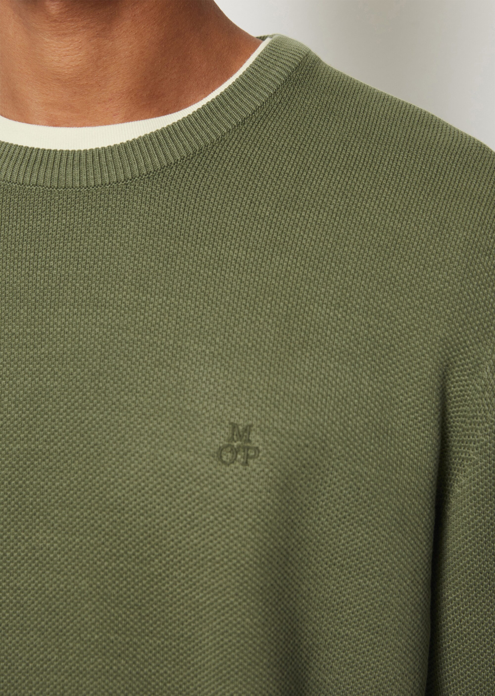 Pullover regular mit feiner Piqué-Struktur