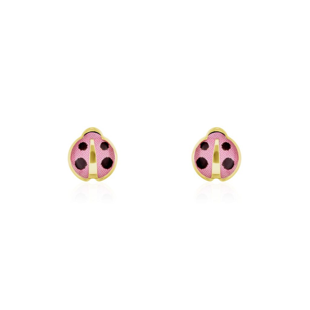 Boucles D'oreilles Puces Helidie Coccinelle Or Jaune