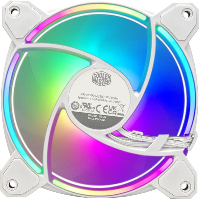 Coolermaster MasterFan MF120 Halo2 RGB PWM blæser (3-pakke, hvid)