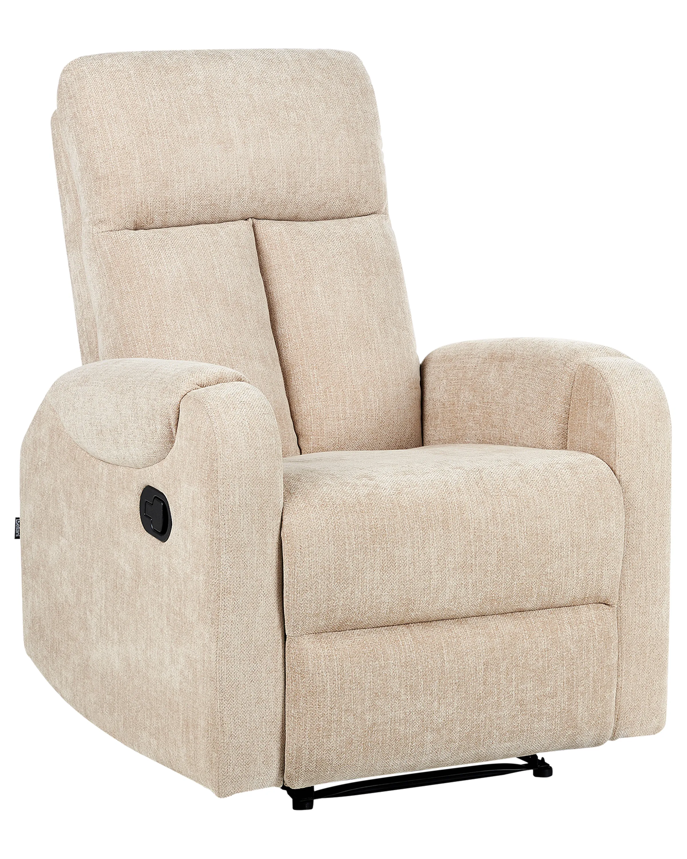 Relaxfauteuil SOMERO inclusief voetensteun Stof Beige