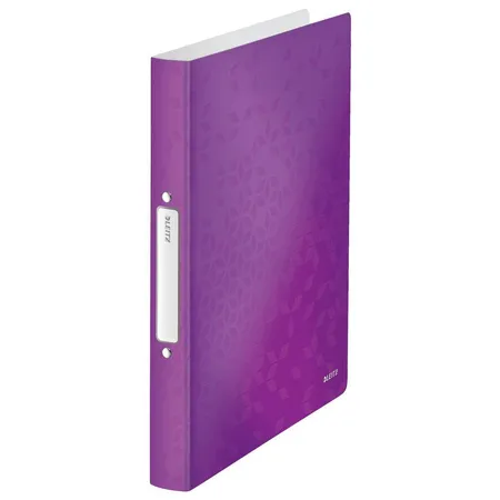 Leitz WOW Ringbuch, A4, PP, 25 mm Ringdurchmesser, 2 Rund-Ring Mechanik, Violett Metallic