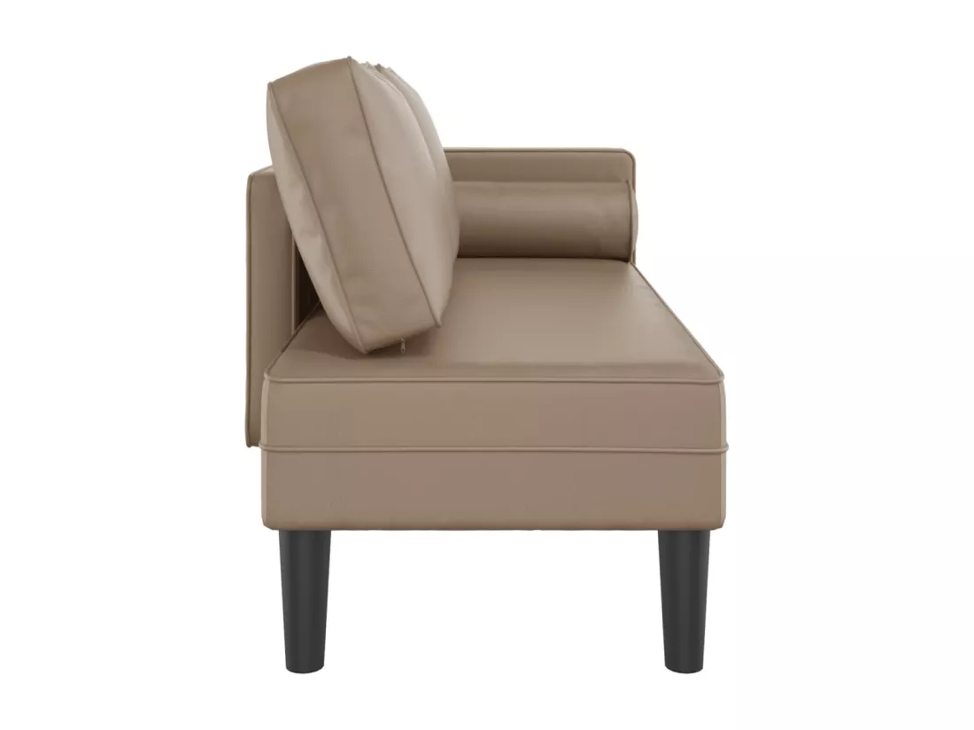 Prolenta Premium - Chaise longue avec coussins cappuccino similicuir