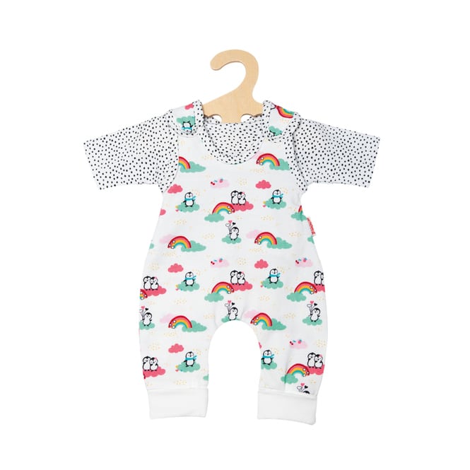 Puppenstrampler Set - Pinguin - Pünktchen - Größe 35 - 45 cm