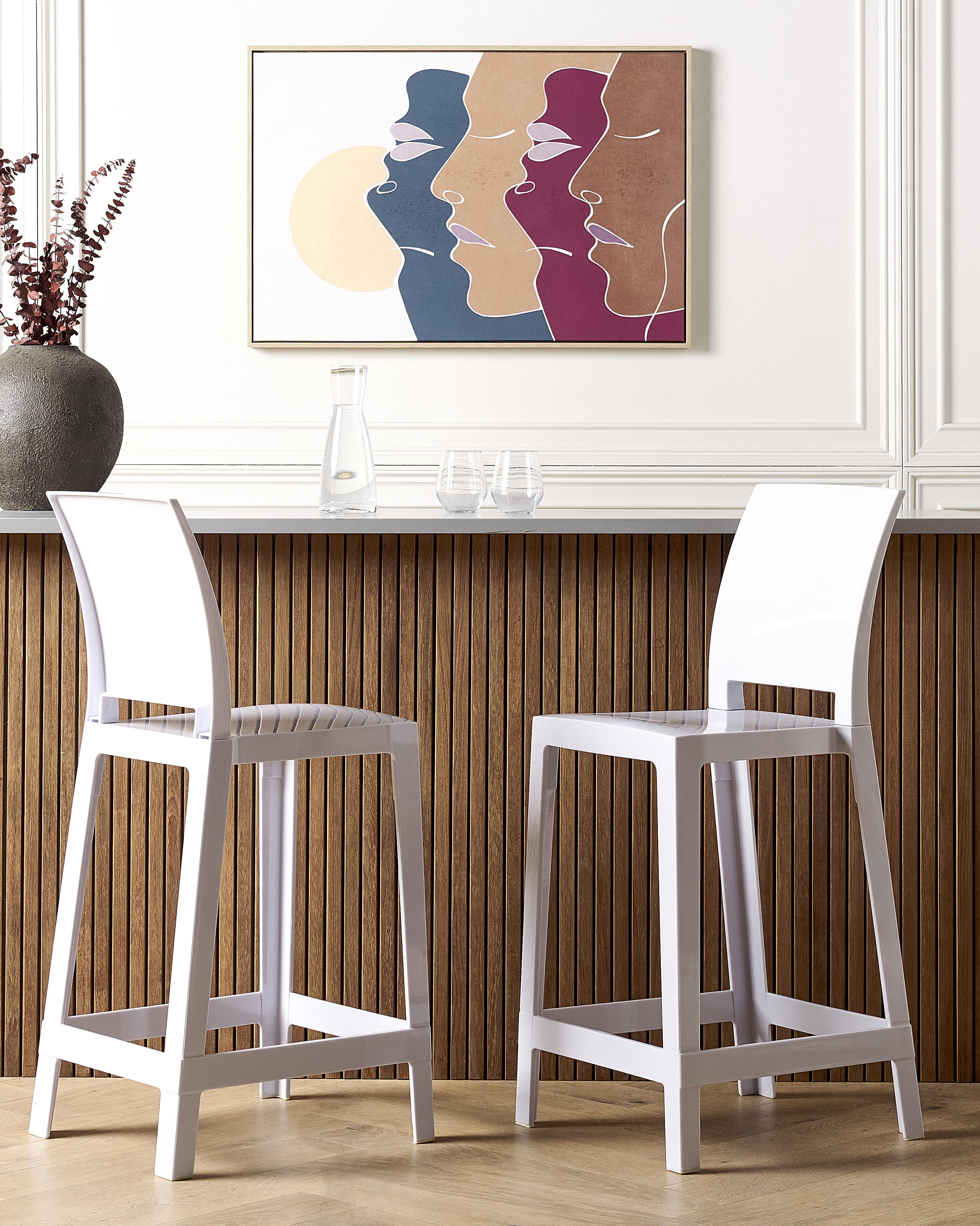 Set van 2 barstoelen WELLINGTON Wit