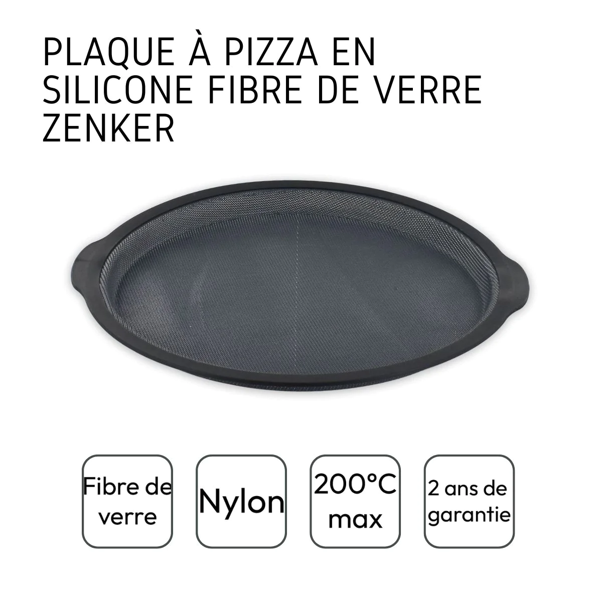 Plaque à pizza ronde Silicone fibre de verre Zenker