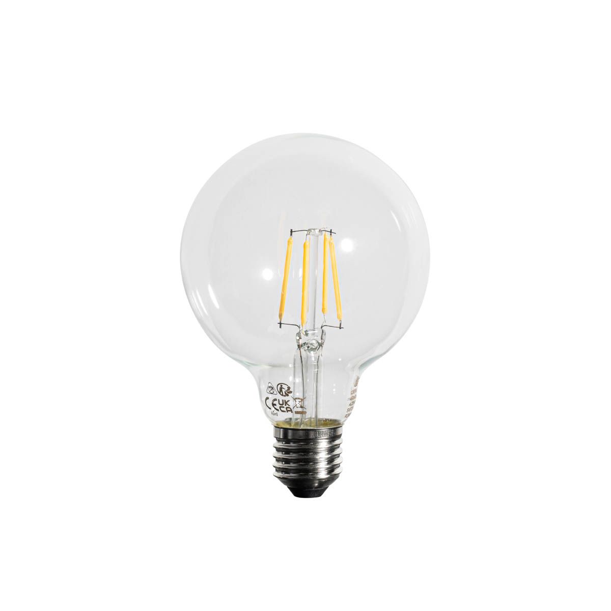 Set van 5 E27 3-staps dimbaar LED lamp G95 4W 450 lm 3000K