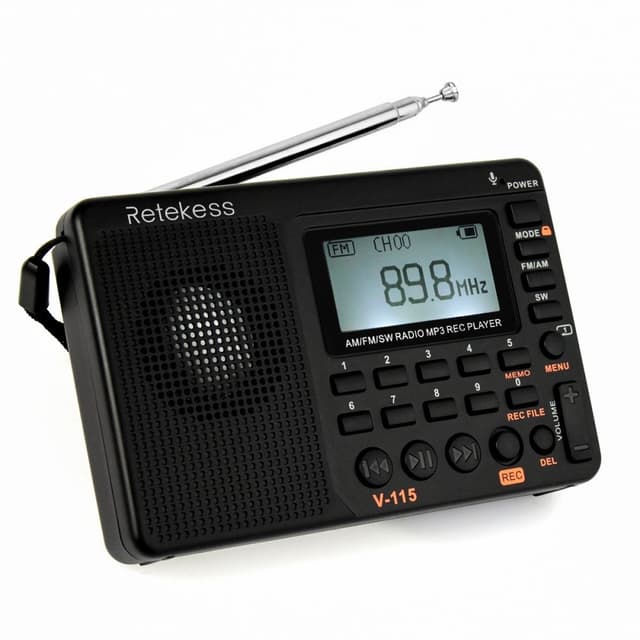 RETEKESS bærbar FM AM-radio MP3-afspiller med digitalt display