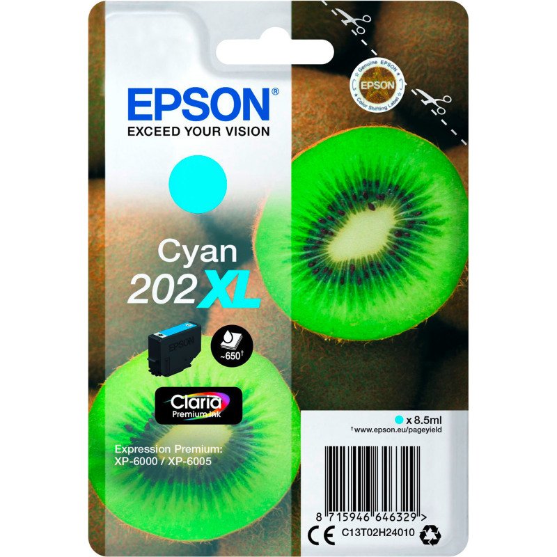 Epson 202XL cartouche haute capacité couleurs séparées pour imprimante jet d'encre
