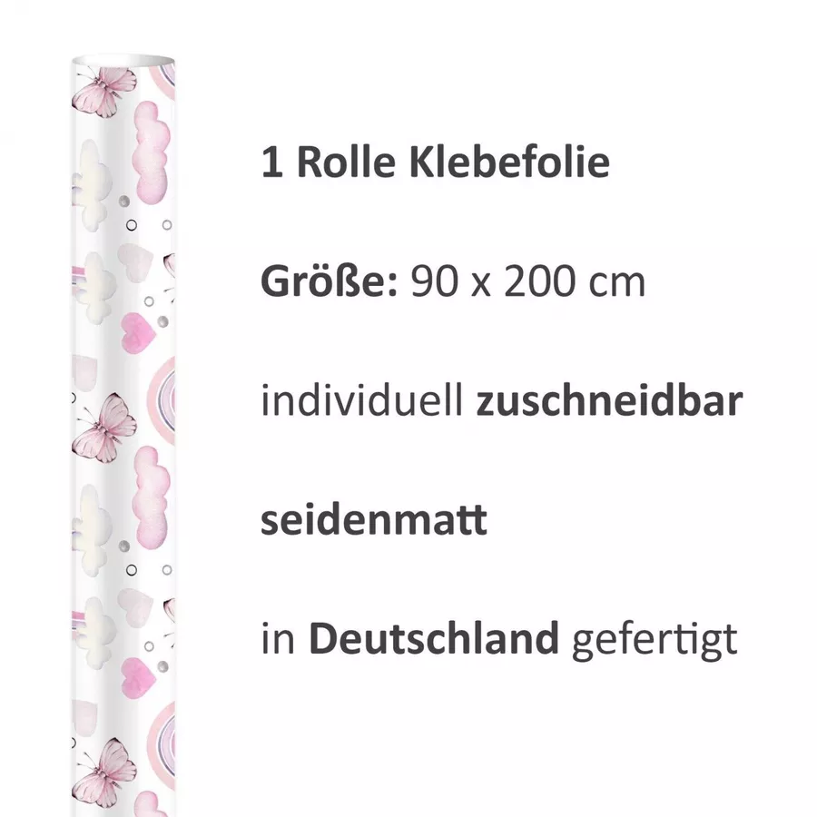 Nikima Klebefolie KF-19 selbstklebende Folie – Regenbogen rosa  Klebefolie bunt