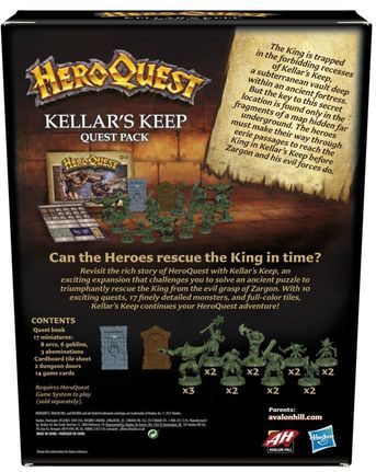 HeroQuest - Kellars Keep Expansion Pack: Fantasy Dungeon Crawler Board Game with 17 Miniatures and 10 Exciting Quests for Ages 14+
