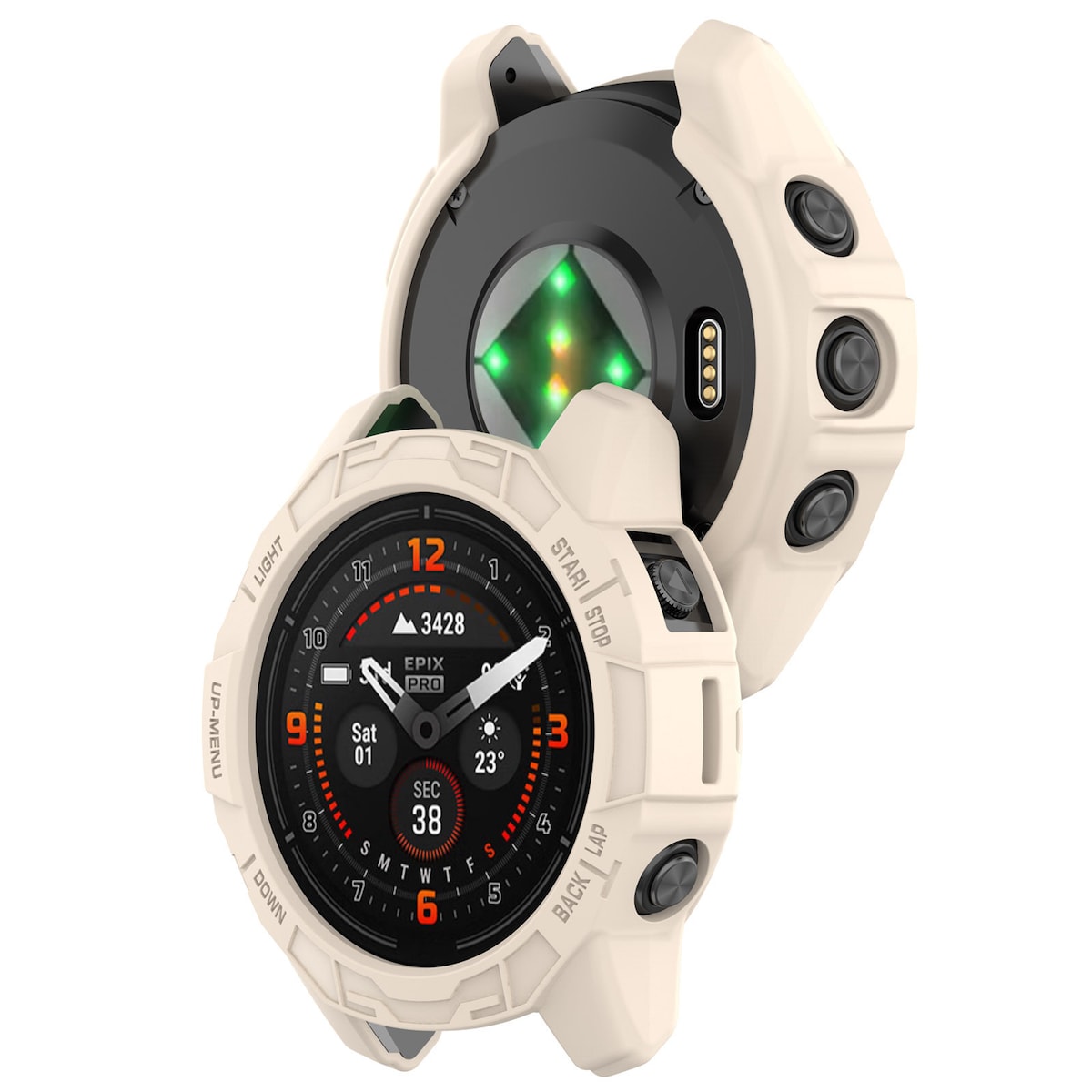 Beskyttende klokkedeksel for Garmin Epix Pro 47mm /Fenix 7 PRO /Fenix7 Varm hvit