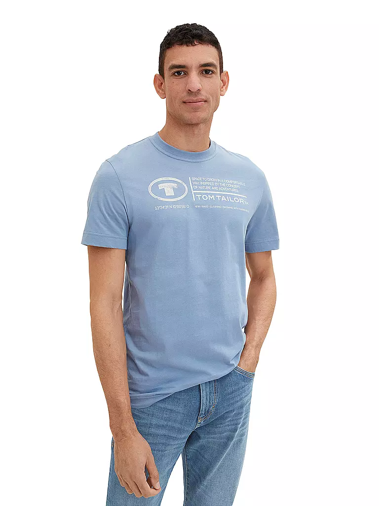 TOM TAILOR T-Shirt Regular Fit hellblau