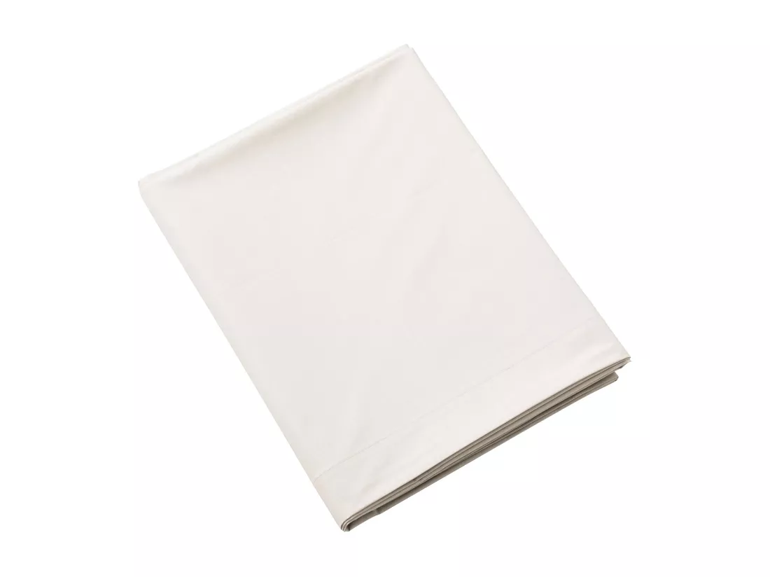 Drap plat coton percale Meringue 240x310 - SOMEO - MORPHEE