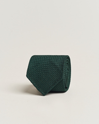 Drake's Large Knot Handrolled Grenadine Silk Tie Green