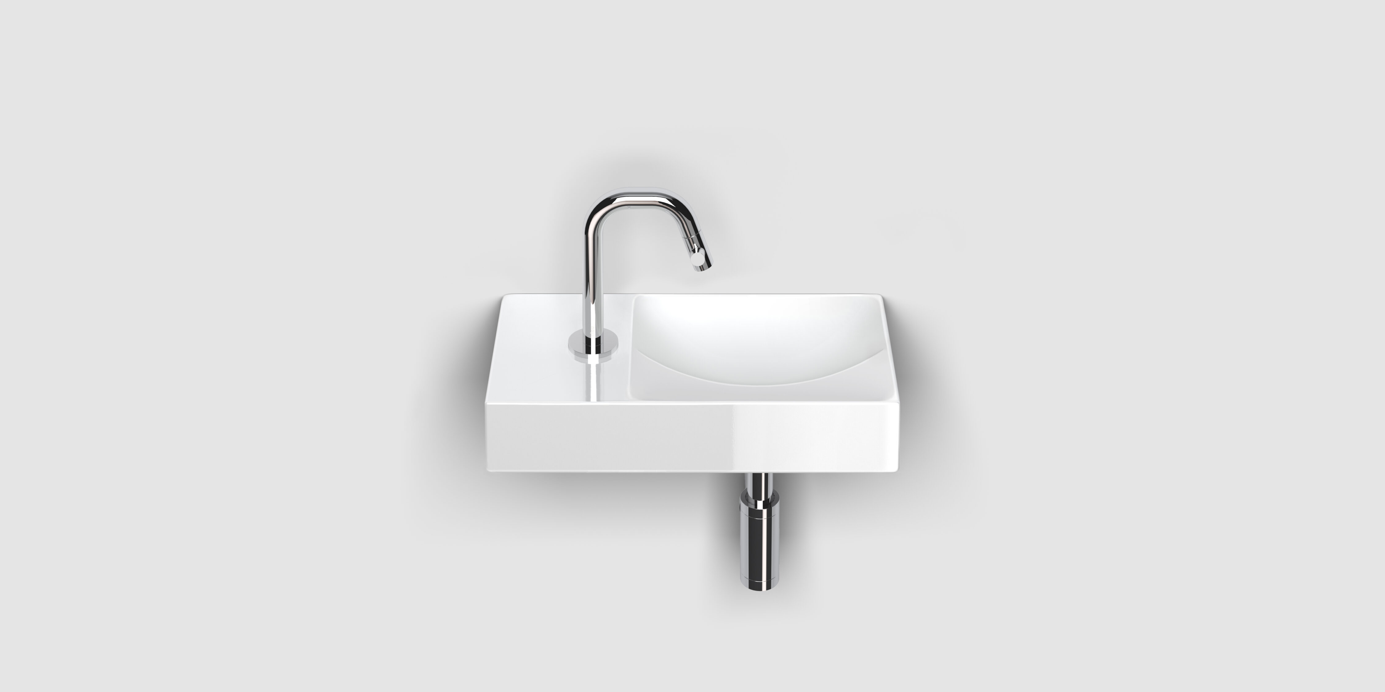 Clou Vale keramische fontein 38cm met kraangat links wit glans