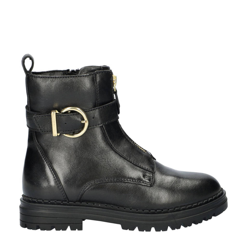 Nelson Kids leren enkelboots zwart