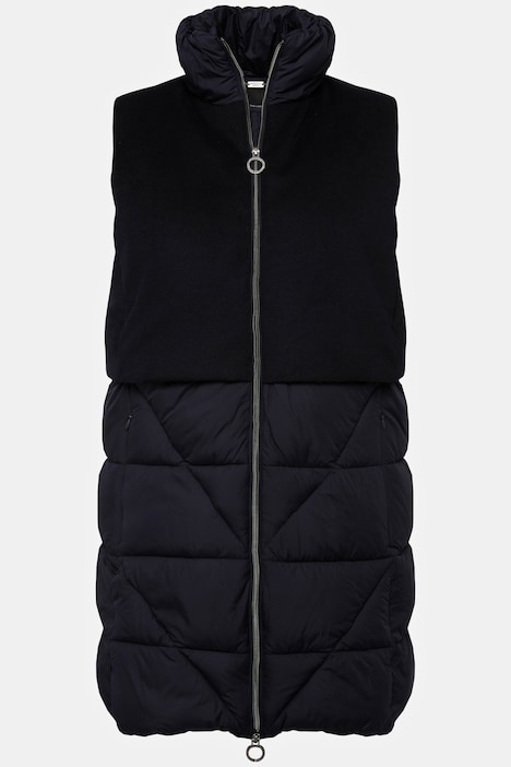 Steppweste, Classic Fit,  Wolloptik, Stehkragen, 2-Wege-Zipper