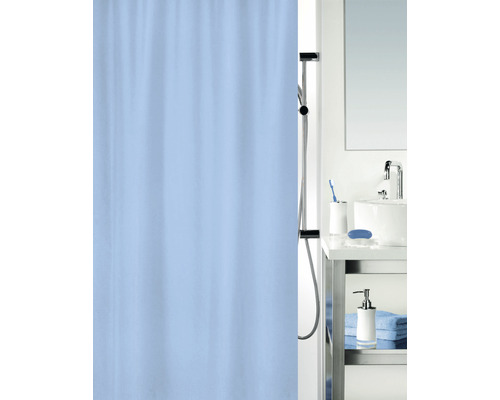 MSV Textil douchegordijn 120 x 200 cm lichtblauw