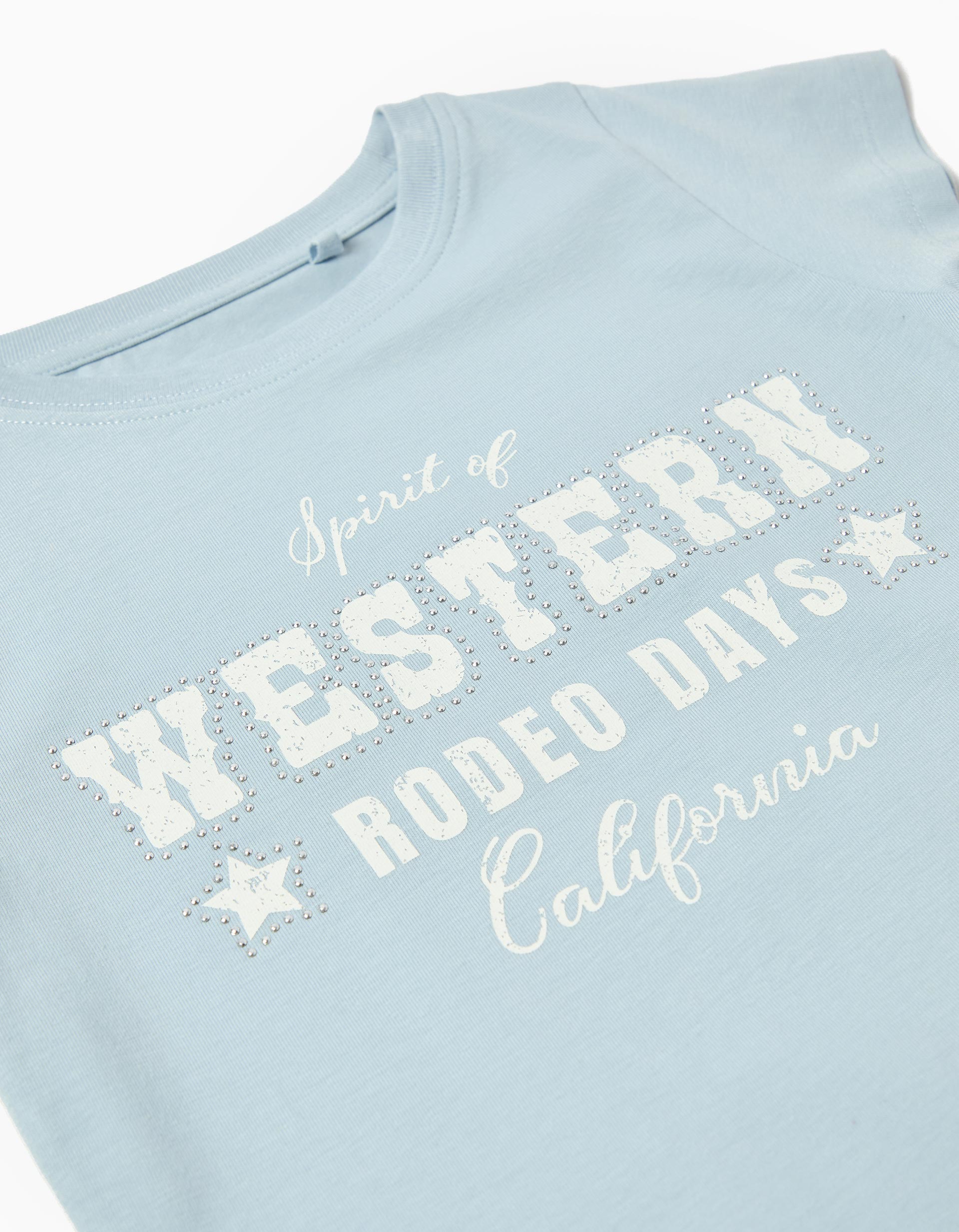 T-shirt Print, Menina, Azul