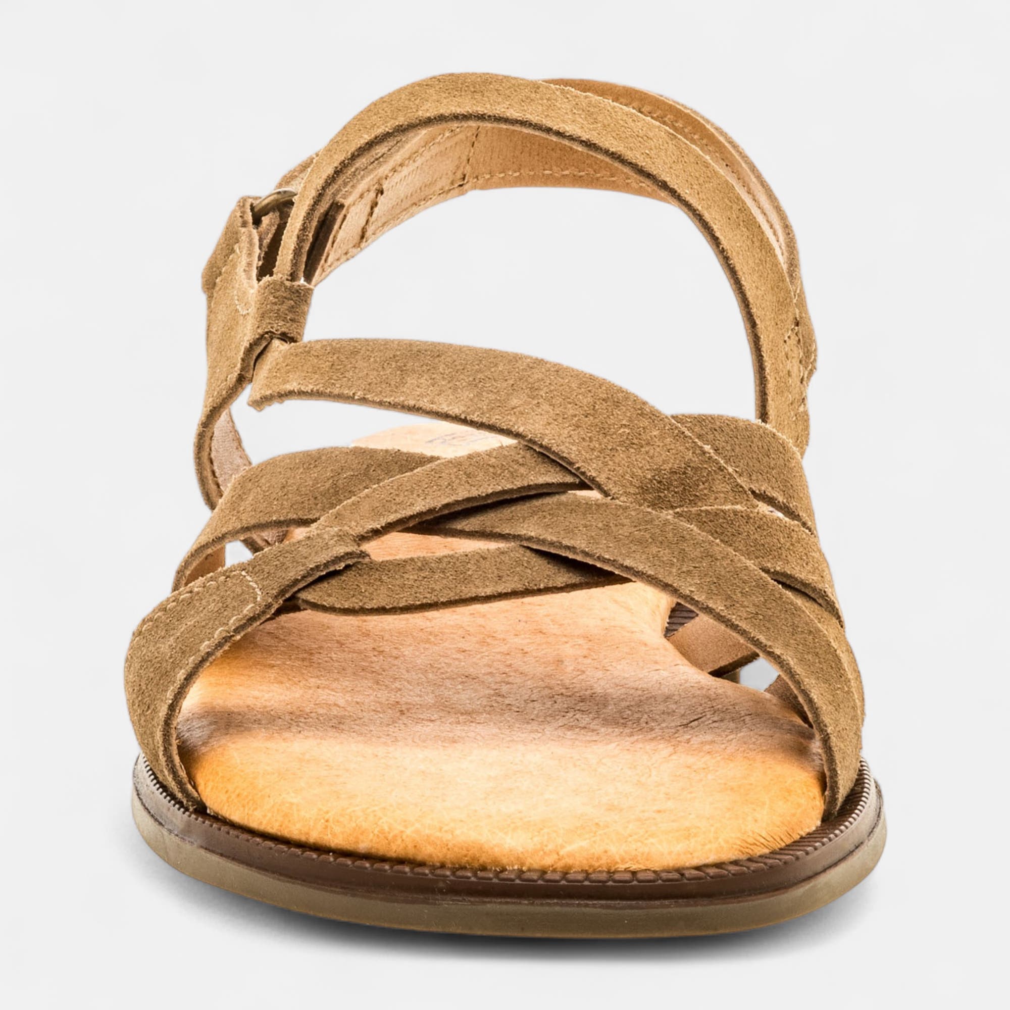 Nu-pieds Femme en cuir taupe
