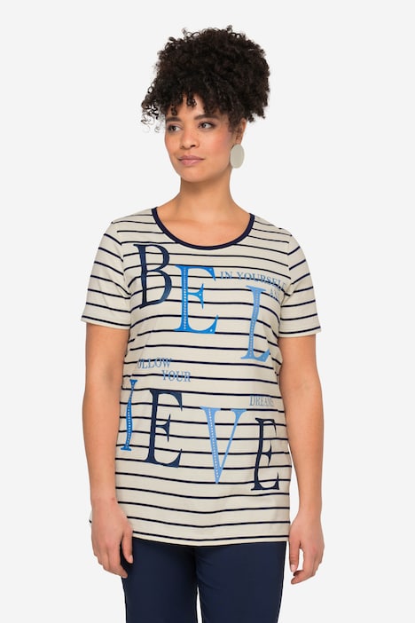 Ringelshirt, BELIEVE, Rundhals, Halbarm