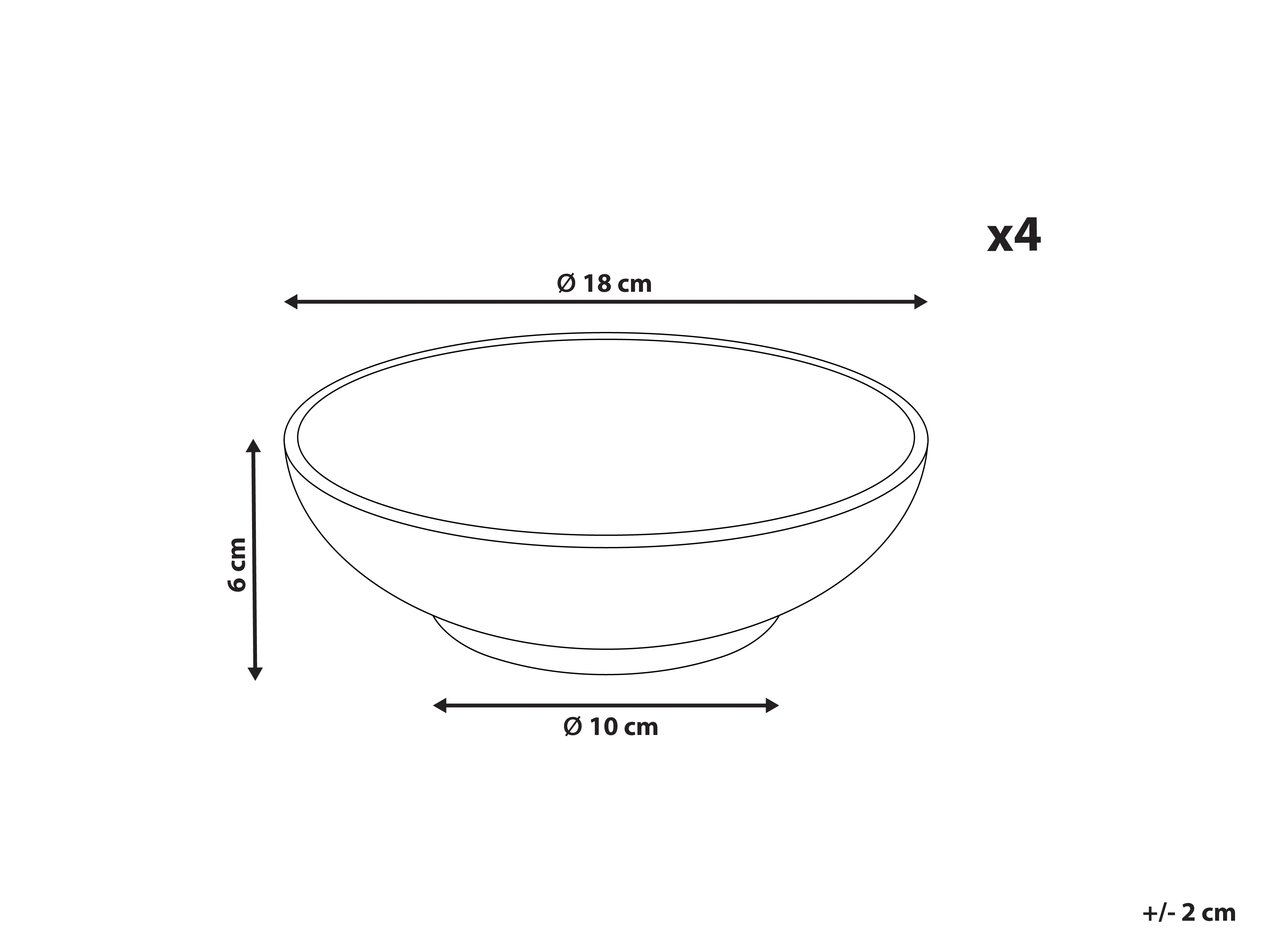 Set van 4 diepe borden SESAME Steengoed Lichtgrijs