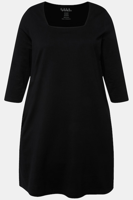 Longshirt, A-Linie, Carree-Ausschnitt, 3/4-Arm