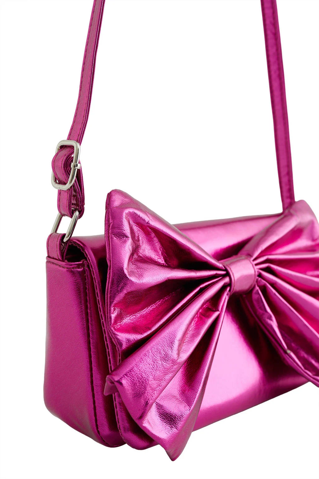 WE Fashion imitatieleren crossbody tas roze