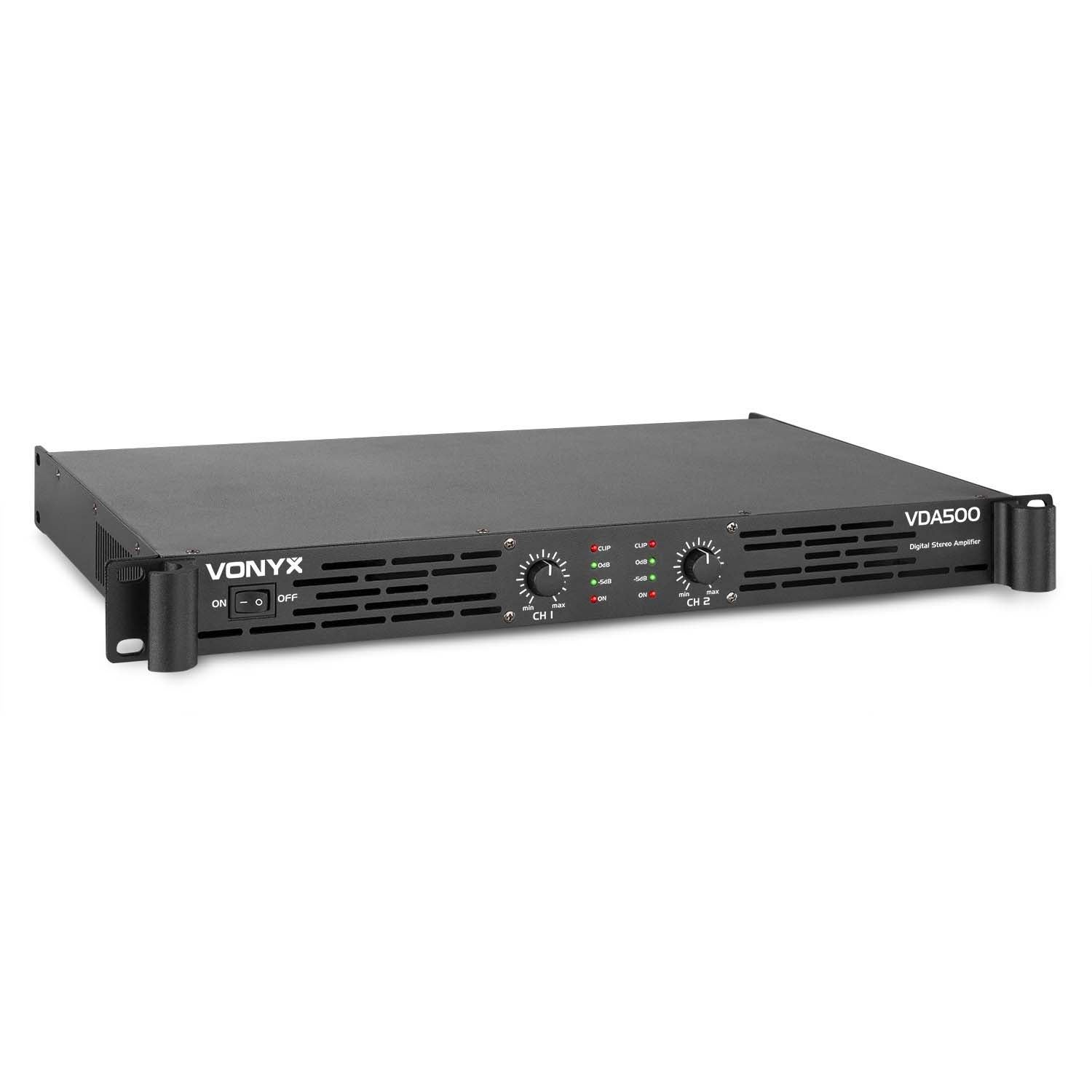 Vonyx VDA500 19-inch stereo PA-versterker 500 Watt 4/8 Ohm