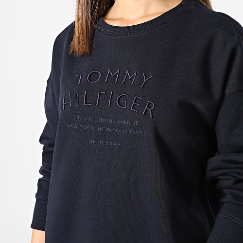 Sweat Crewneck Femme Relaxed Text 4270 Bleu Marine