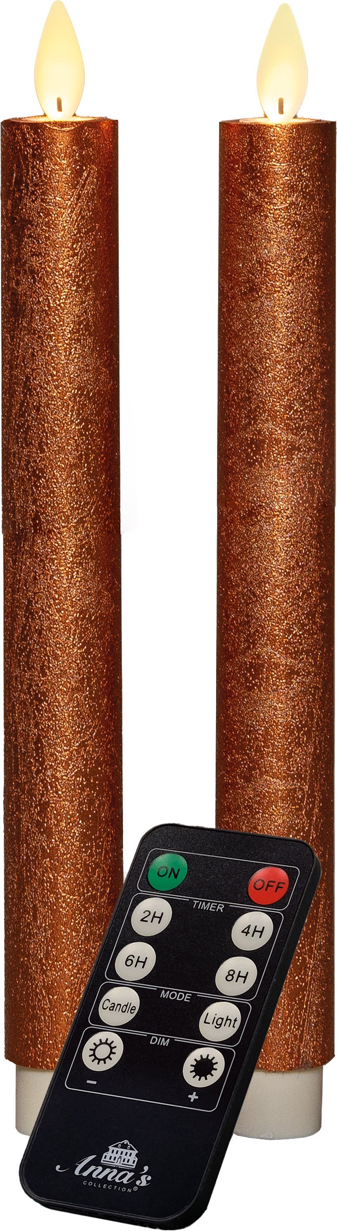 Anna's Collection LED dinerkaars koper D 2 H 23 cm 2 stuks