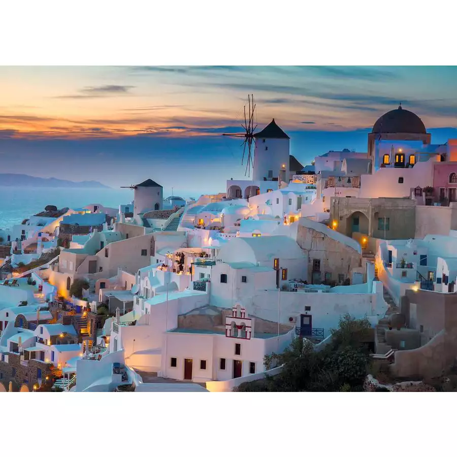 Ravensburger Abend über Santorini bunt