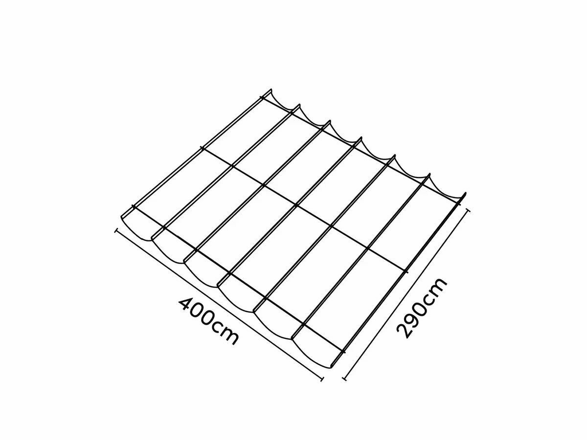 NC Outdoor 2,9 x 4,0 harmonica schaduwdoek - Antraciet
