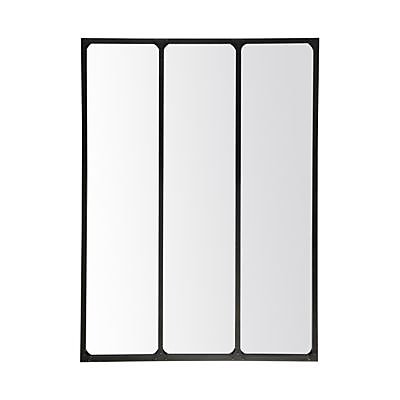 Miroir atelier 3 bandes 90x120cm métal noir