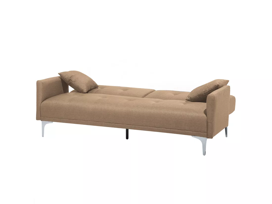 Canapé convertible 3 places en tissu beige LUCAN