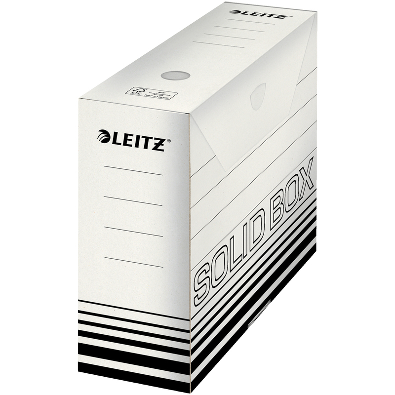 Leitz Archivschachtel Solid, 100 x 257 x 330 mm, weiss/schwarz, 1 Stück