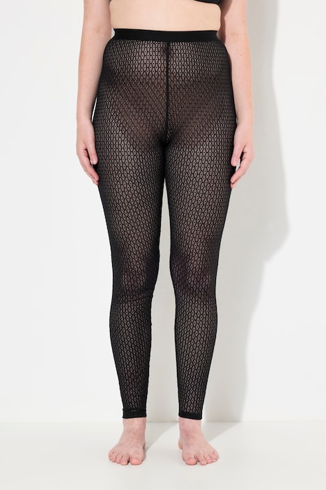Strumpf-Leggings, Diamant-Spitze, leicht transparent