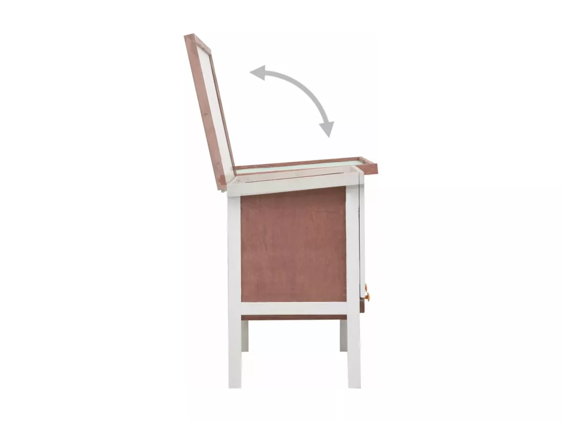 Clapier d'extérieur 1 niveau Marron Bois