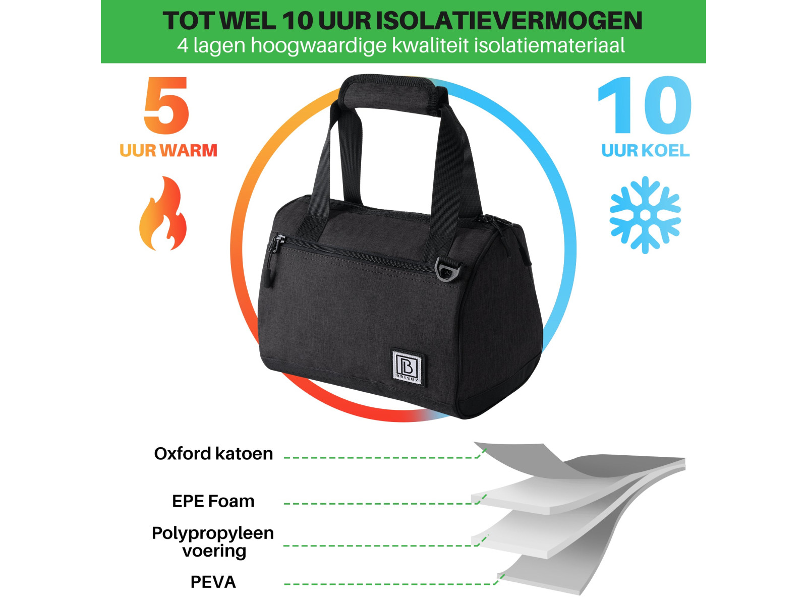 Brisby 10 liter koeltas - Black