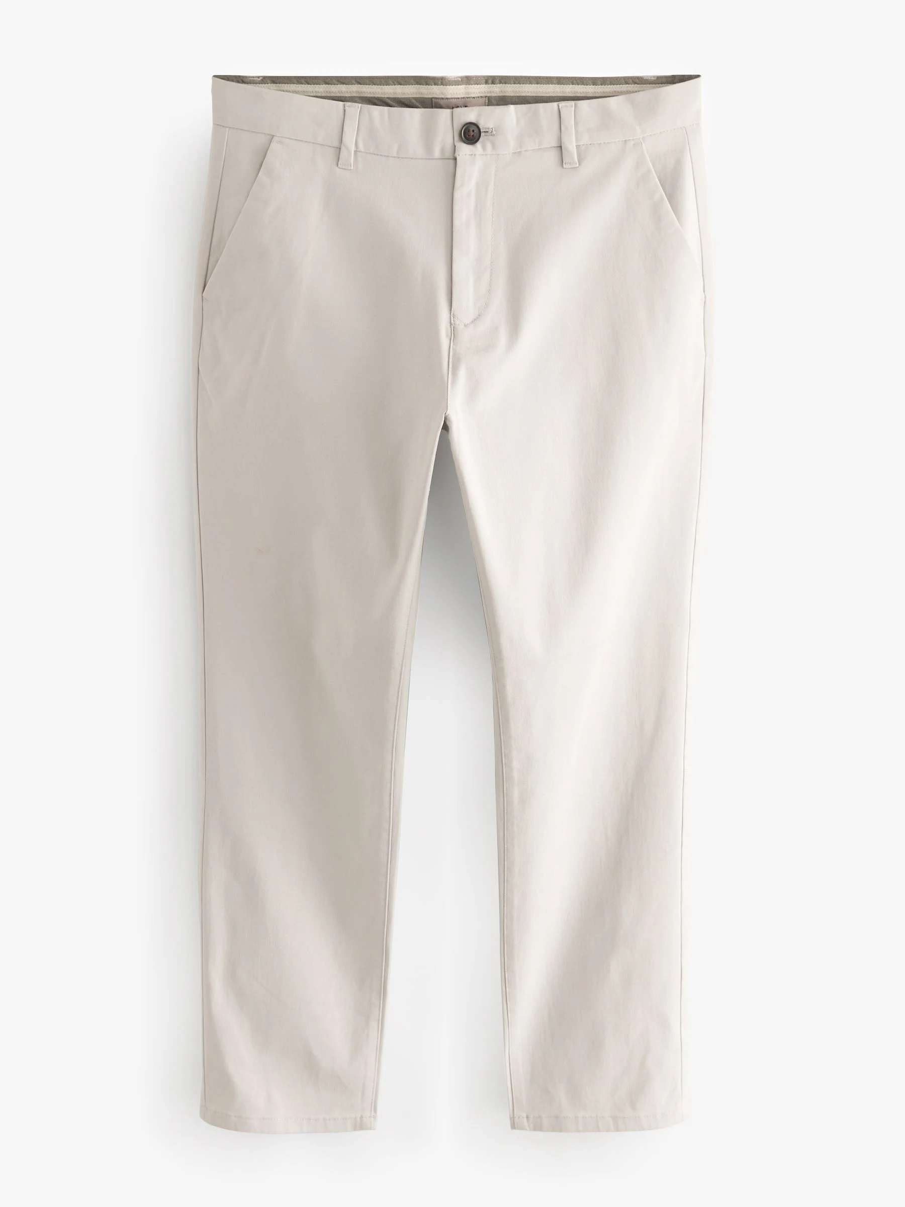 Kiezelkleurig licht - Straight fit - Stretchy chino