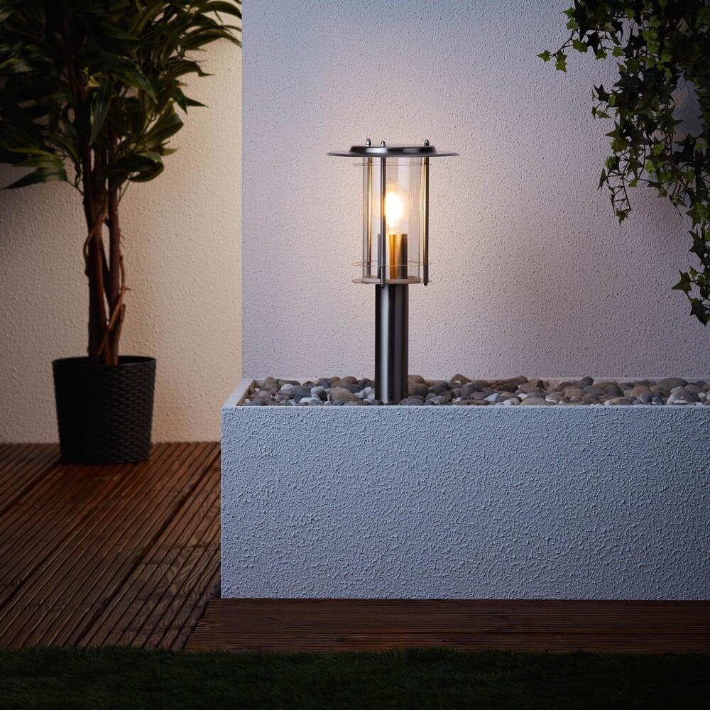 York sokkellamp in zilver E27 IP44