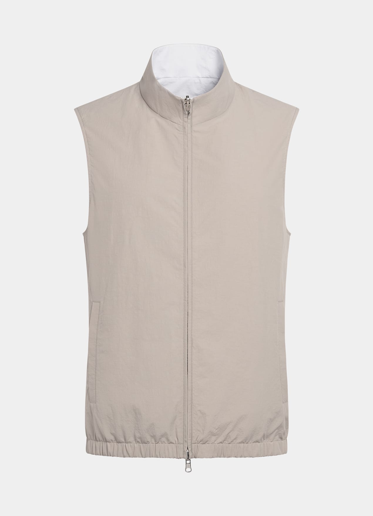 Veste sans manches réversible taupe