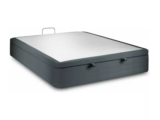 Sommier Coffre Velours Gris anthracite 180x200 H39cm