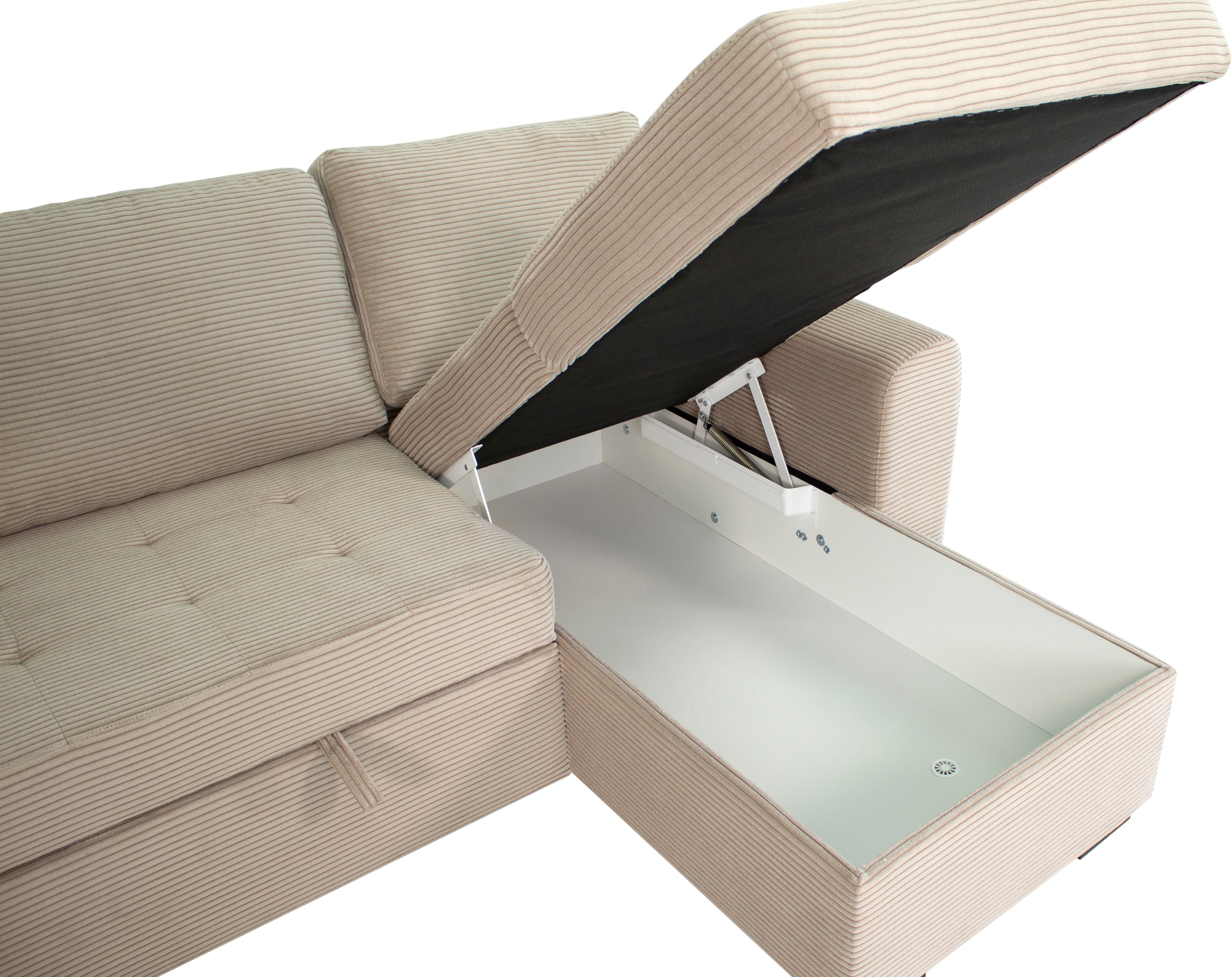 Trends by HG Ecksofa »Poll L-Form, B: 245 cm« mit Bettfunktion & Bettkasten