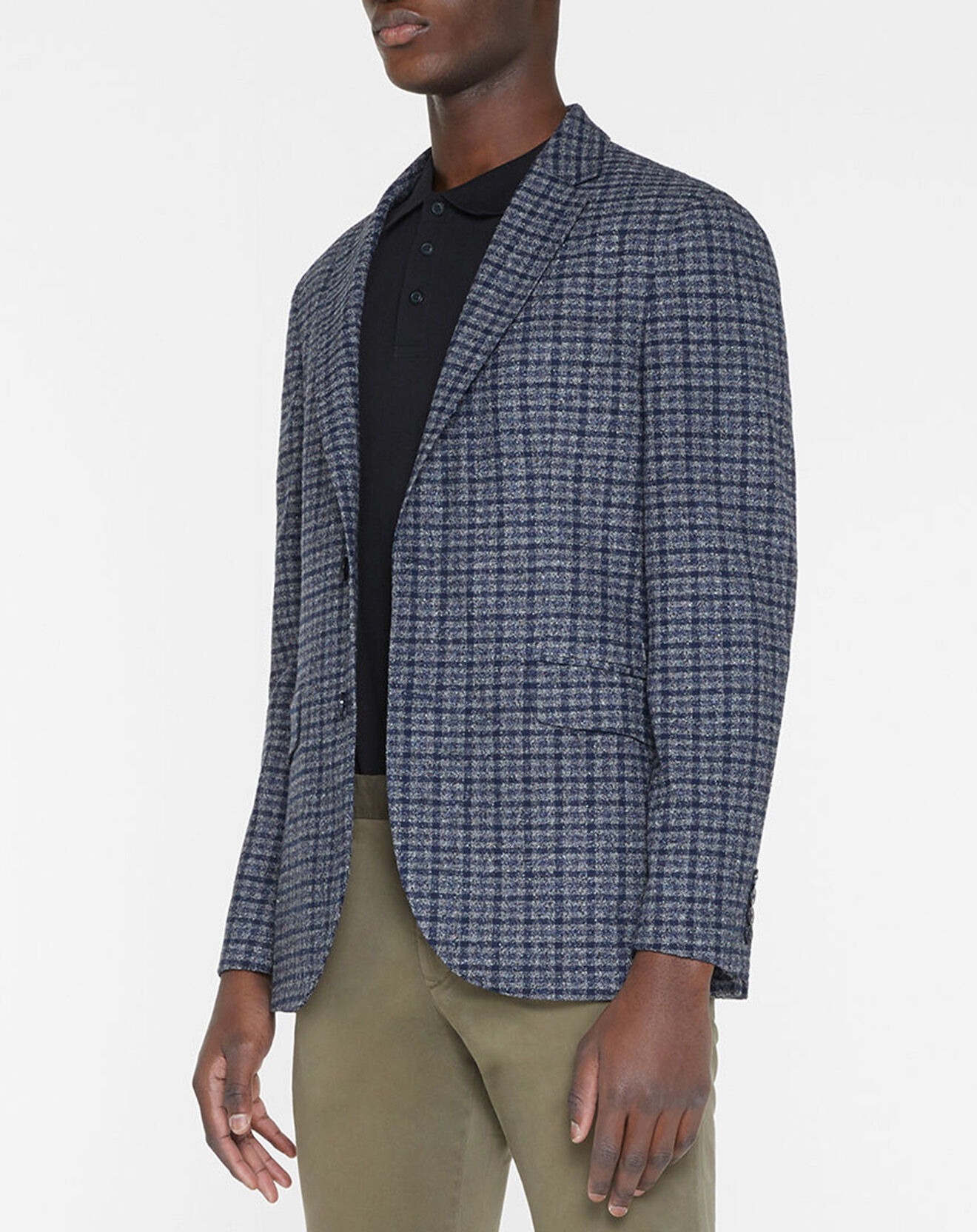 Hackett London Veste Vichy tricolore bleu/gris
