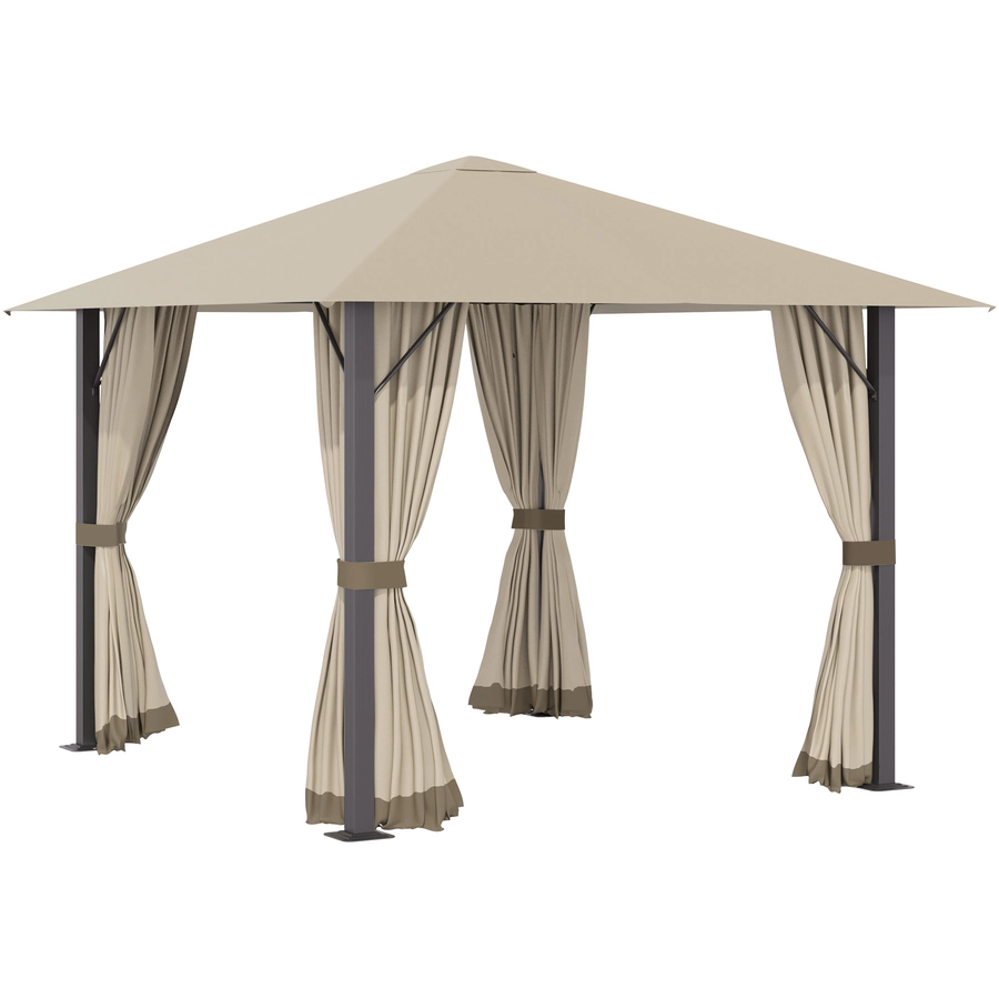 Outsunny Pavillon mit einer Entlüftung braun