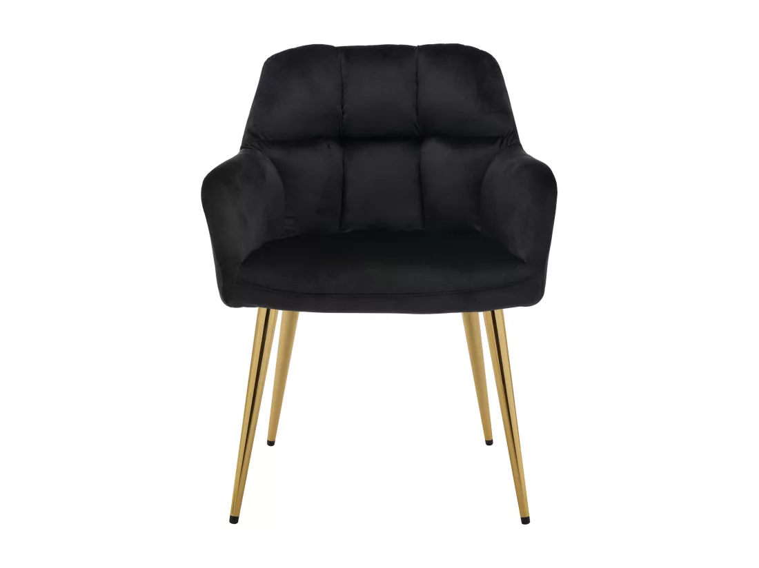 Lot de 6 chaises avec accoudoirs en velours et métal doré - Noir - PEGA de PASCAL MORABITO