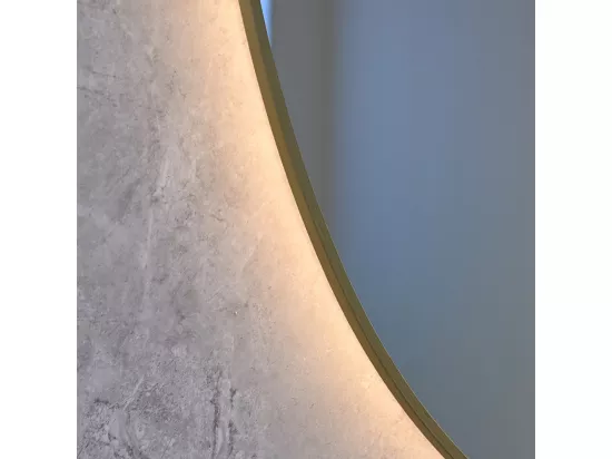 Miroir salle de bain LED ovale 60x80cm anti buée avec cadre doré LB-4646G