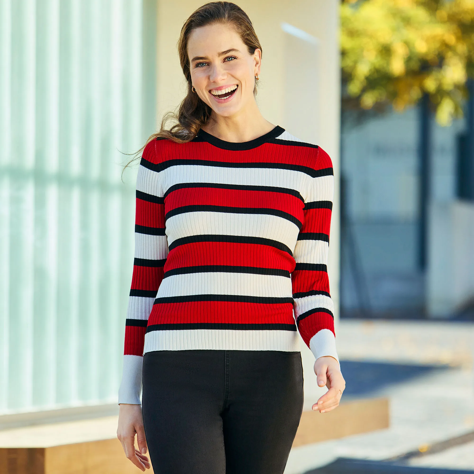 Damen-Pullover mit Streifendesign